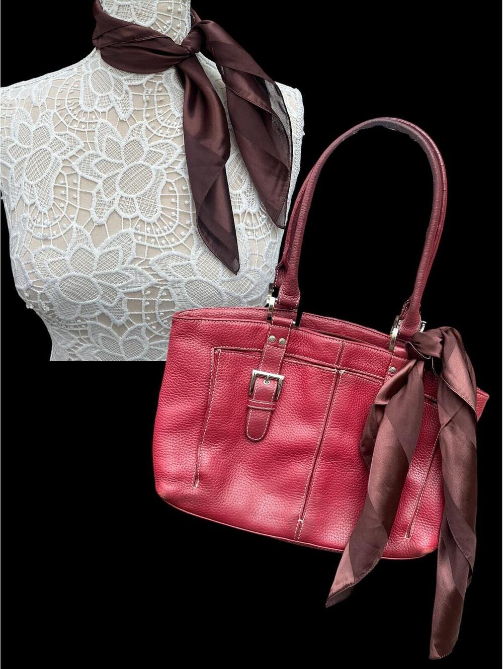 Elegant Brown Satin Scarf Accessory